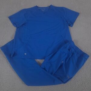 Healing Hands Scrub Set Men 2X Blue Steven V-Neck Stretch Jogger Medical Uniform